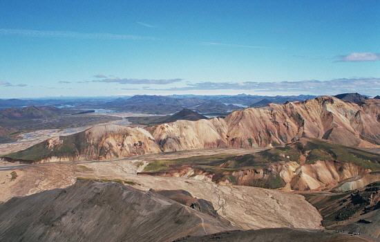 Blick vom Bláhnúkur im Landmannalaugar