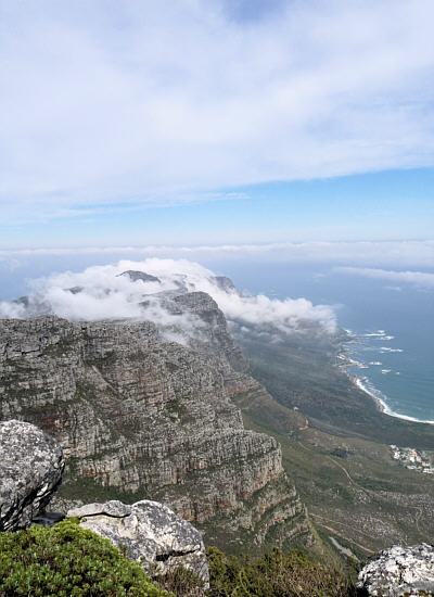 Blick vom Tafelberg auf die Kaphalbinsel