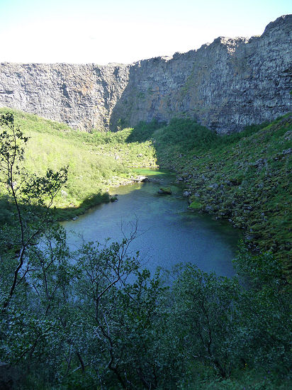 Ende der Schlucht Ásbyrgi