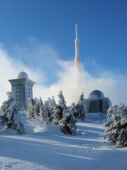 Brocken, wenn der Nebel verschwindet