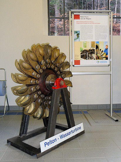 Schaufelrad des Wasserkraftwerks Steinerne Renne