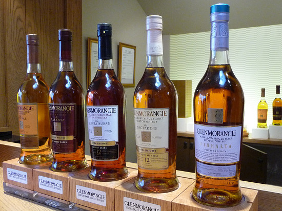 Auswahl des Wiskys von Glenmorangie