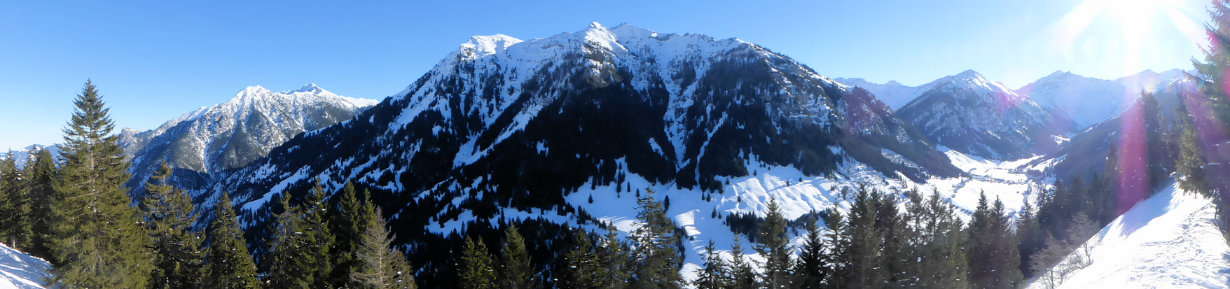 Panorama - View from Silum into the Samina valley and Valüna valley