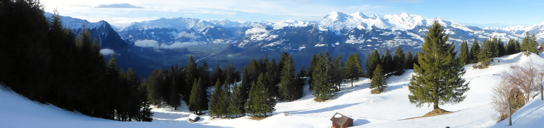 Panorama - view from Silum into the Rhine valley