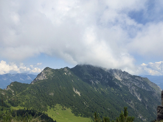 Aussicht vom Kamin zu Gafleispitz, Kuhgrat, Garsellikopf und Drei Schwestern