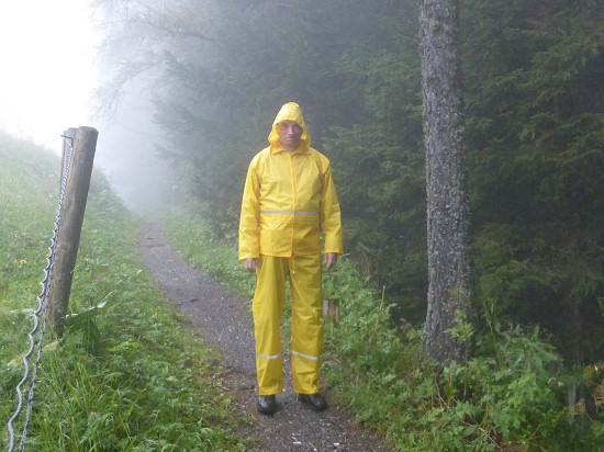 Ich im Regen, aber mit passendem Outfit