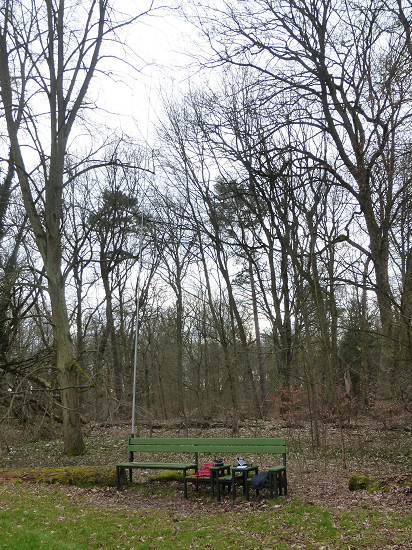 Stationsaufbau an der Liegewiese auf der Pfaueninsel