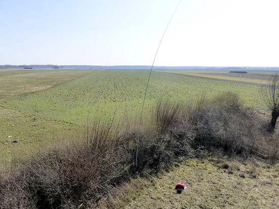 View from the observation tower in the Havelländisches Luch to the station