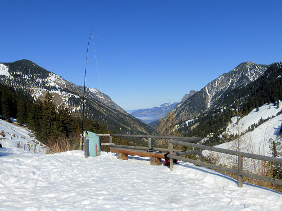 Station at the bench at the old tunnel