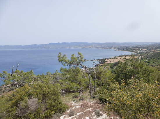 Blick vom Nationalpark Akamas auf die Chrysochou Bay