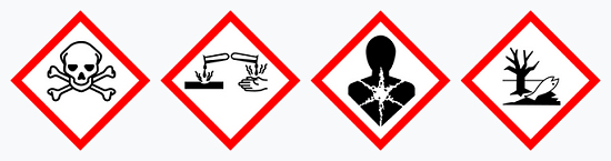 Gefahrenkennzeichnung für Phenol © Wikipedia